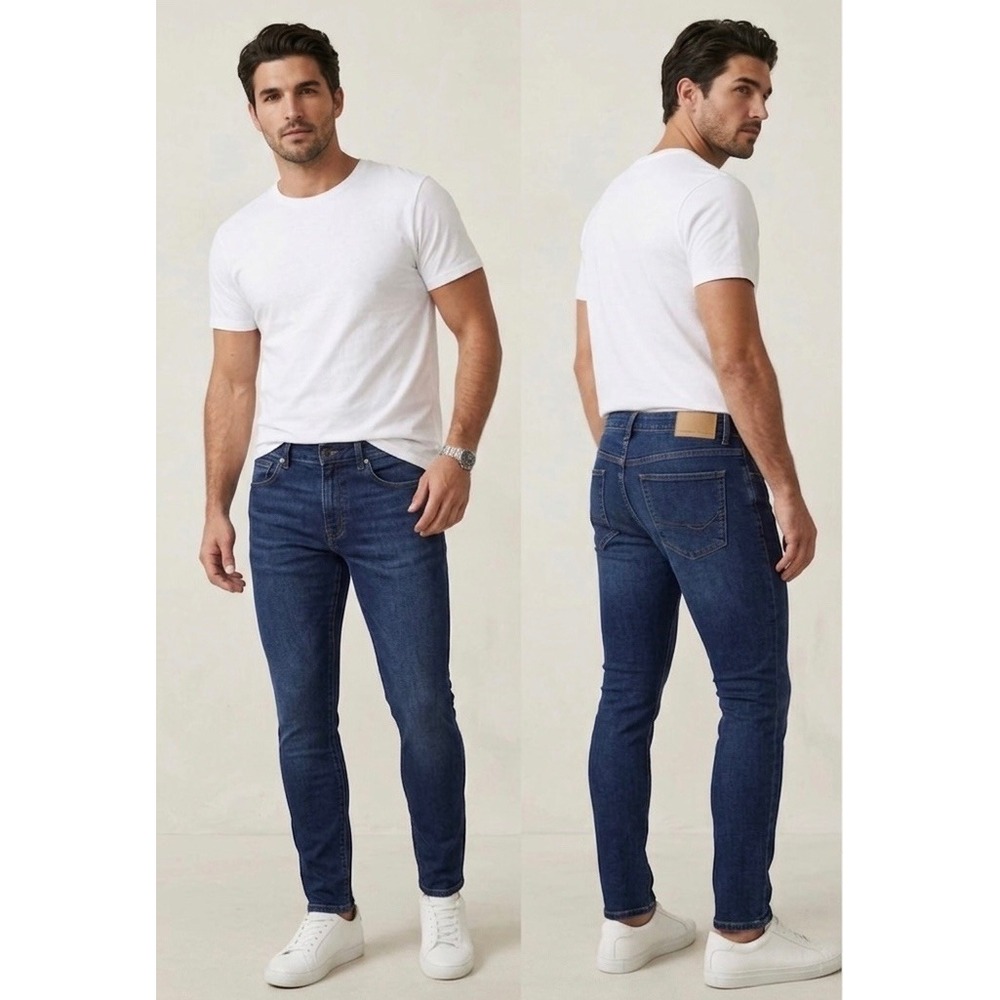 PacSun Stacked Skinny Jeans Mens 31x32 Blue Medium Wash Stretch Denim Pants